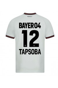 Bayer Leverkusen Edmond Tapsoba #12 Jalkapallovaatteet Vieraspaita 2023-24 Lyhythihainen